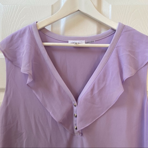 Calvin Klein Sleeveless Chiffon Blouse - Lavender Size OX - Picture 5 of 5